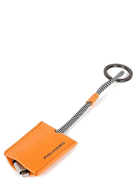 PIQUADRO EMPIRE Schlüsselanhänger aus Leder mit USB-Kabel ORANGE - Schlüsselanhänger und Schlüsseletuis