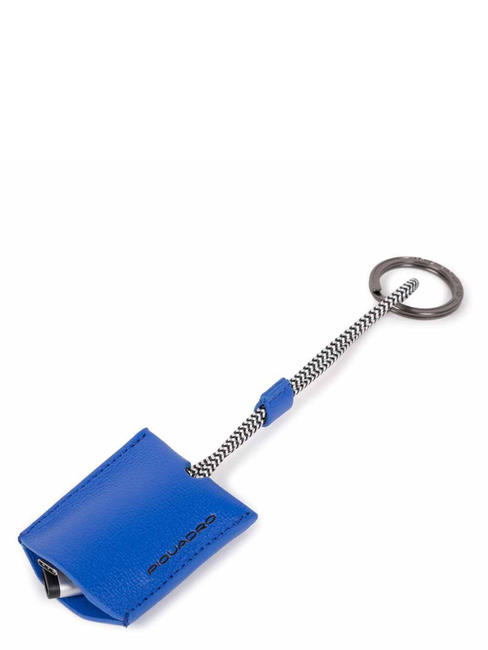 PIQUADRO EMPIRE Schlüsselanhänger aus Leder mit USB-Kabel Blau - Schlüsselanhänger und Schlüsseletuis