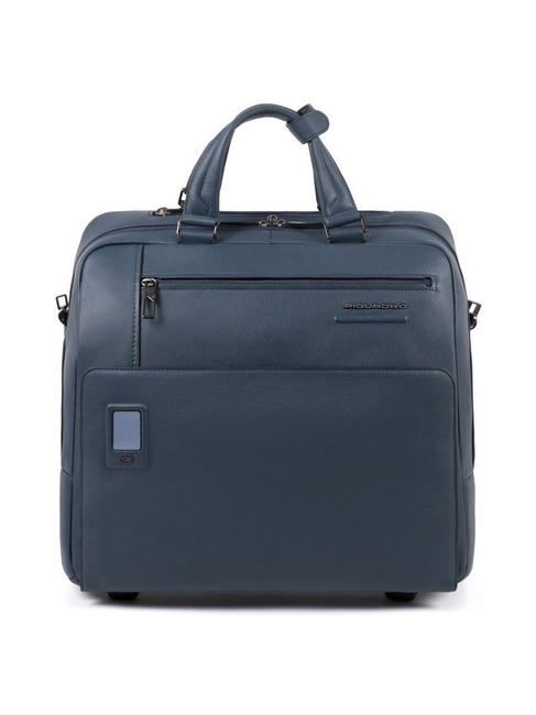 PIQUADRO AKRON Pilota PC-Halter 15,6 "in Leder Blau - Pilotentrolley