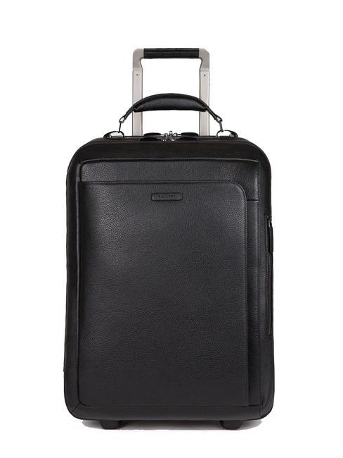 PIQUADRO MODUS RESTYLING Handgepäcktrolley aus Leder Schwarz - Handgepäck