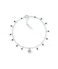 AMEN CANDY CHARM Armband aus rhodiniertem Silber mit schwarzen Kristallen und wei&szlig;en Zirkonen - Armb&auml;nder