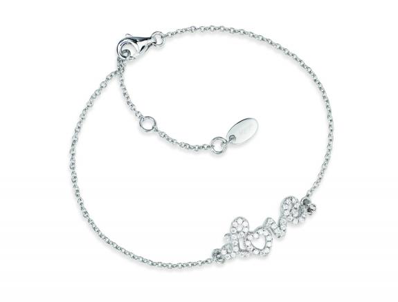 AMEN TI AMO Armband aus rhodiniertem Silber und weißen Zirkonen Rhodium - Armbänder