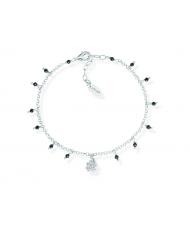 AMEN CANDY CHARM Armband aus rhodiniertem Silber, schwarzen Kristallen und wei&szlig;en Zirkonen - Armb&auml;nder