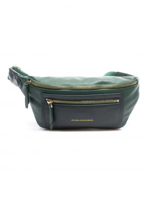 PIQUADRO W104  Gürteltasche aus Leder GRÜN - Hüfttaschen