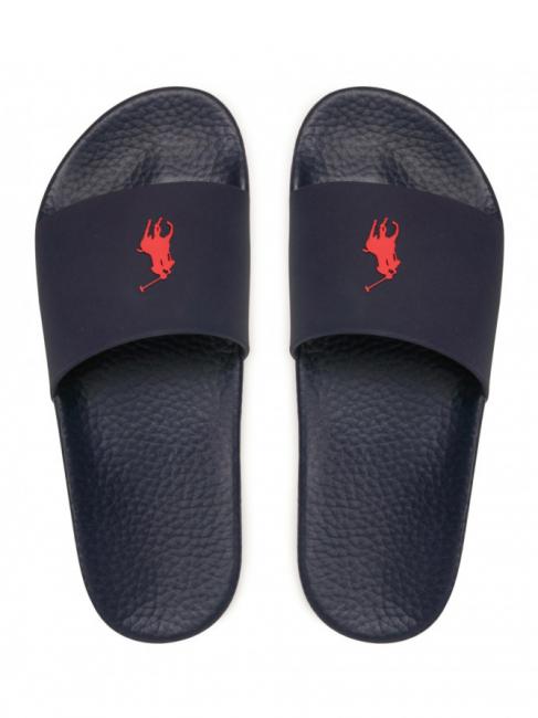 RALPH LAUREN POLO SLIDE Hausschuhe marineblau / rot pp - Schuhe Unisex