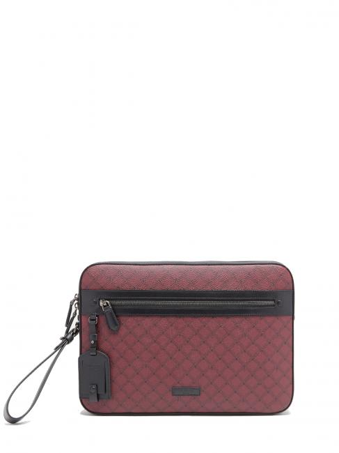 TRUSSARDI MONOGRAM Clutch mit Manschette rot schwarz - Damentaschen