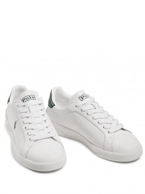 RALPH LAUREN HERITAGE COURT II NAPPA Ledersneaker für Herren weiß / collegegrün pp - Herrenschuhe