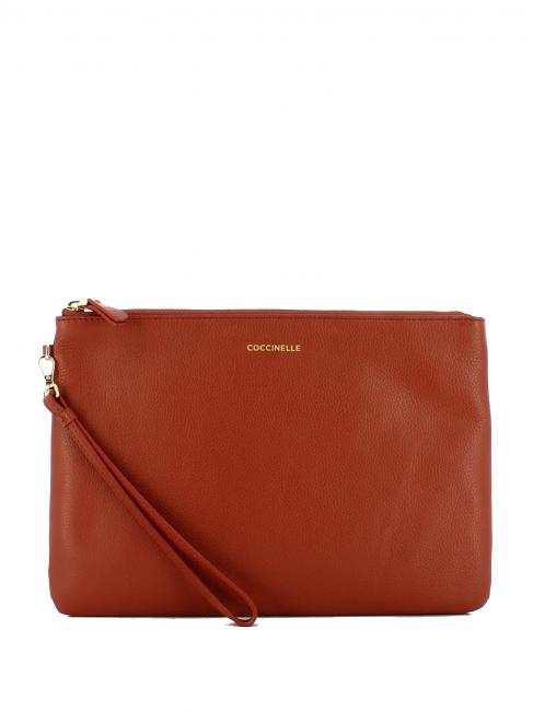 COCCINELLE Pochette in pelle bottalatino con polsierina  Zimt - Damentaschen