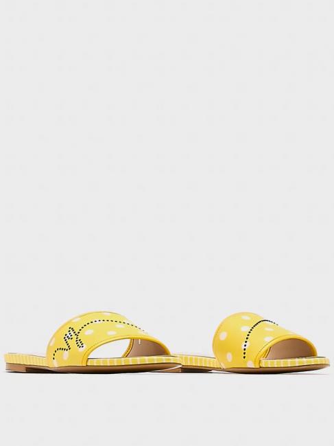 MANILA GRACE Ciabatta flat a pois  Gelb weiss - Damenschuhe