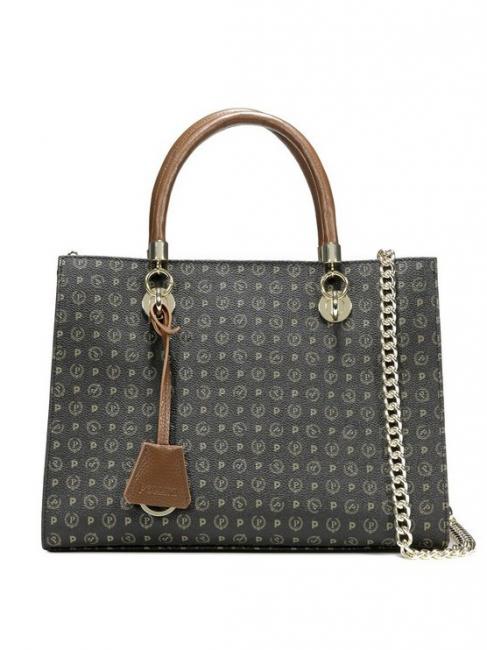 POLLINI Heritage Classic Handtasche, mit Schultergurt Schwarz Braun - Damentaschen