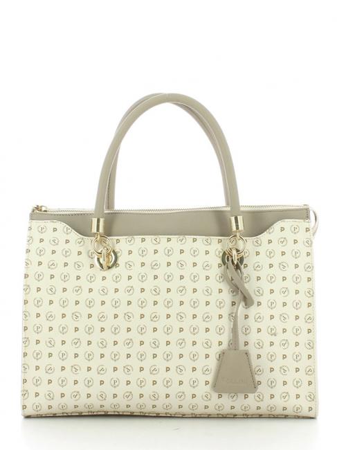 POLLINI Heritage Classic Handshopper, mit Schulterriemen Elfenbein - Damentaschen