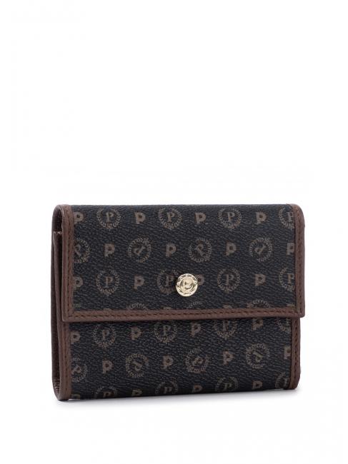 POLLINI Geldbörse HERITAGE CLASSIC halb, mit Geldbörse Schwarz Braun - Brieftaschen Damen