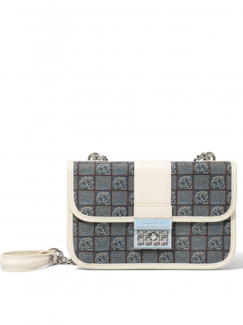 BRACCIALINI MONOGRAM Mini-Umhängetasche aus Jacquard-Stoff Avio - Damentaschen