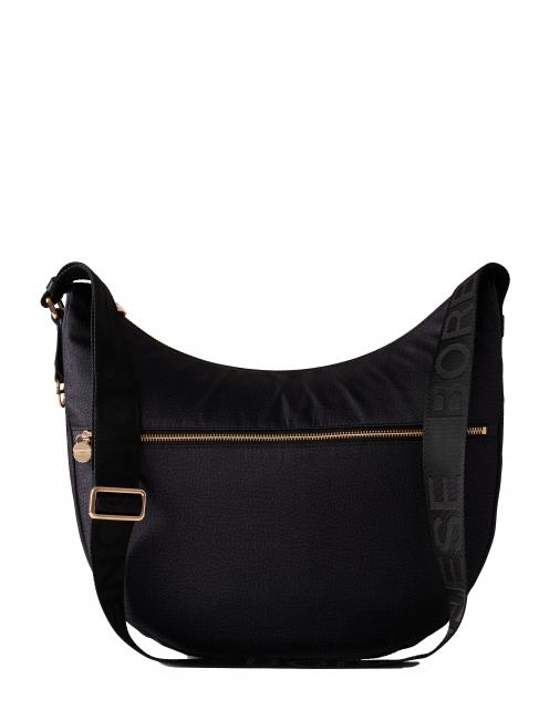 BORBONESE LUNA M Schultertasche dunkles Schwarz - Damentaschen