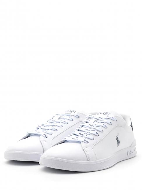 RALPH LAUREN HERITAGE COURT II NAPPA Ledersneaker für Herren weiß / newport navy pp - Herrenschuhe