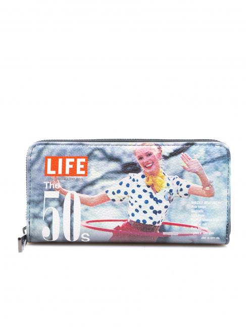 L'ATELIER DU SAC LIFE FLEUR Großes Portemonnaie mit Reißverschluss die fünfziger - Brieftaschen Damen