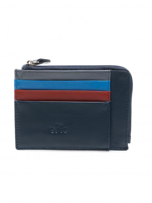 LESAC COLORFULL Flache Geldbörse aus Leder Blau - Brieftaschen Herren