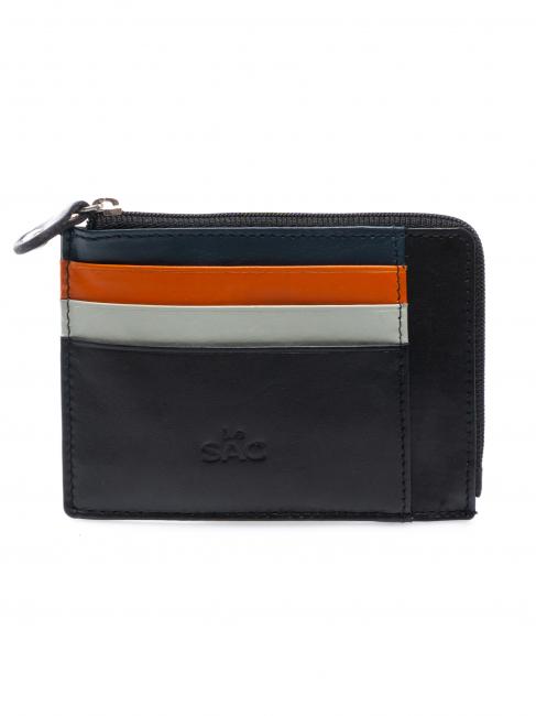 LESAC COLORFULL Flache Geldbörse aus Leder Schwarz - Brieftaschen Herren