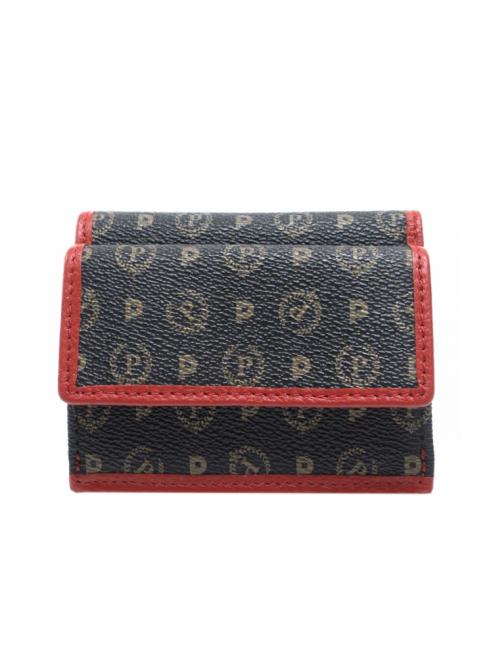 POLLINI HERITAGE Geldbörse mit Überschlag schwarzer Lack - Brieftaschen Damen