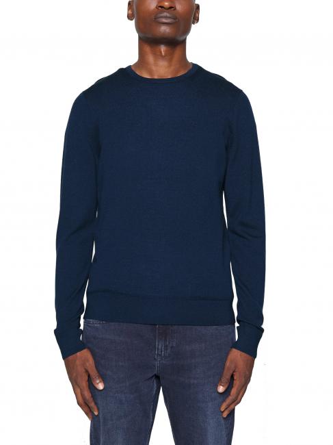 CALVIN KLEIN SUPERIOR WOOL Pullover aus Wolle mit Rundhalsausschnitt Calvin Marine - Herrenpullover