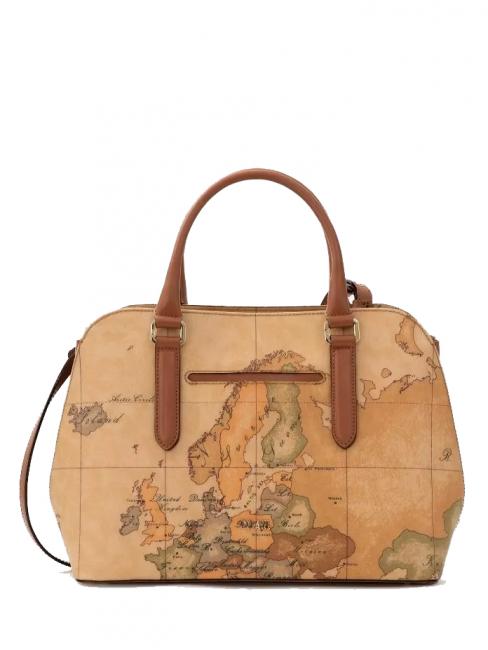 ALVIERO MARTINI PRIMA CLASSE GEO CLASSIC 3-Pocket-Tasche mit Schultergurt NATÜRLICH - Damentaschen