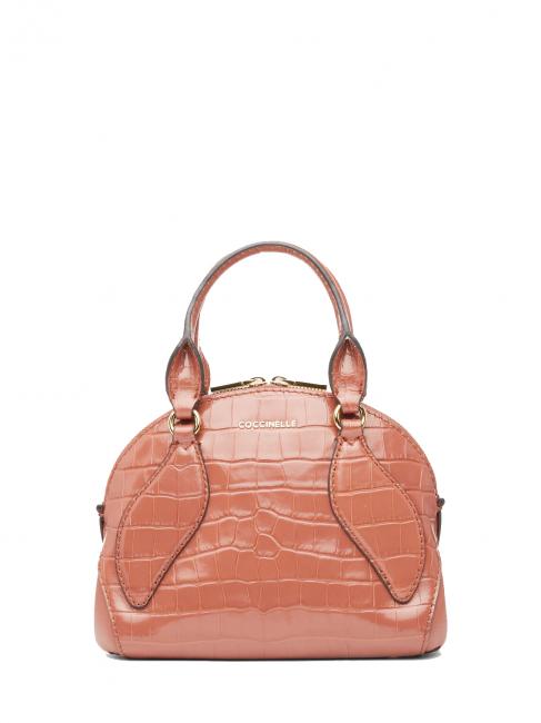 COCCINELLE COLETTE Croco Shiny Soft Mini Bugatti von Hand, mit Schultergurt Zimt - Damentaschen