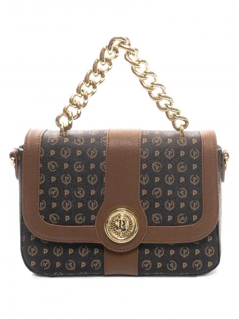 POLLINI HERITAGE Schultertasche Schwarz Braun - Damentaschen