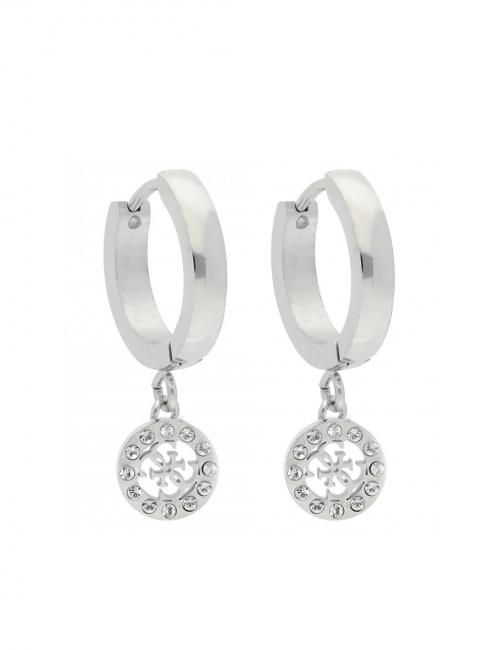 GUESS 4G CHARM AND CRYSTALS HUGGIES Ohrringe SILBER - Ohrringe