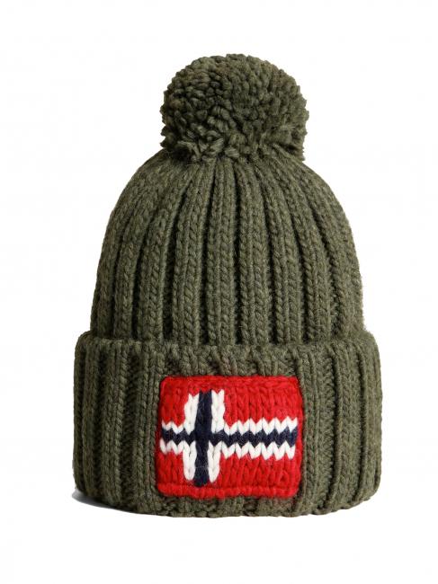 NAPAPIJRI SEMIURY 5 Mütze mit Bommel grüne Flechte - Mützen/Hüte