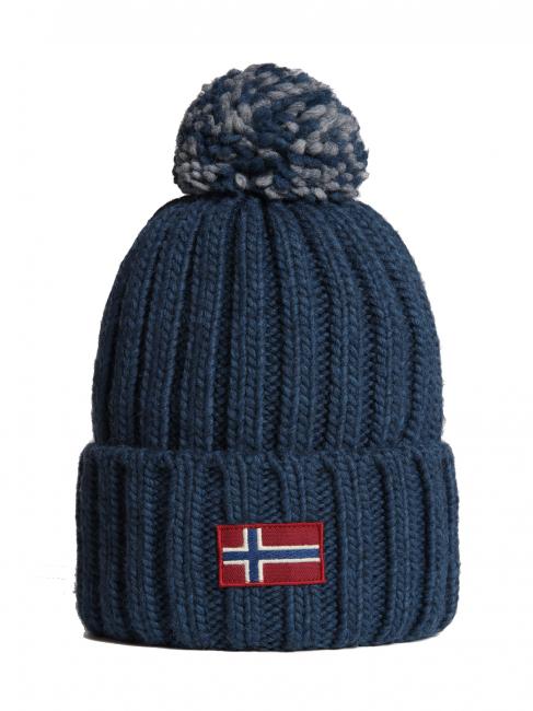 NAPAPIJRI SEMIURY W 3 Mütze mit Manschette und Bommel blaue Fahne - Mützen/Hüte