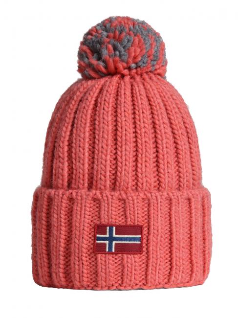 NAPAPIJRI SEMIURY W 3 Mütze mit Manschette und Bommel rosa Himbeere - Mützen/Hüte