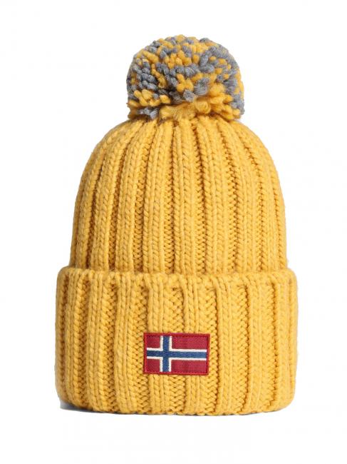 NAPAPIJRI SEMIURY W 3 Mütze mit Manschette und Bommel gelber Bernstein - Mützen/Hüte