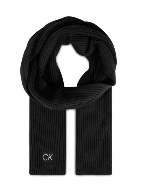CALVIN KLEIN CLASSIC RIBBON Gerippter Schal aus Baumwolle ckschwarz - Schals