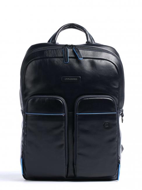 PIQUADRO BLUE SQUARE Revamp Laptop-Rucksack 14", aus Leder Blau - PC-Rucksäcke