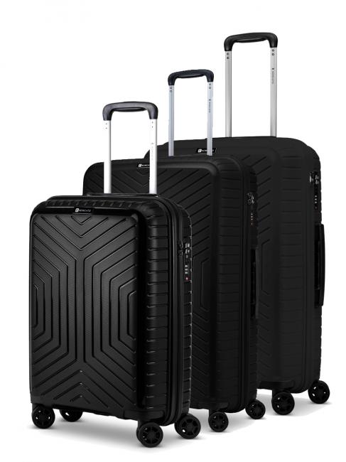 R RONCATO HEXA Set mit 3 Trolleys: Kabine + mittel + groß Schwarz - Trolleyset