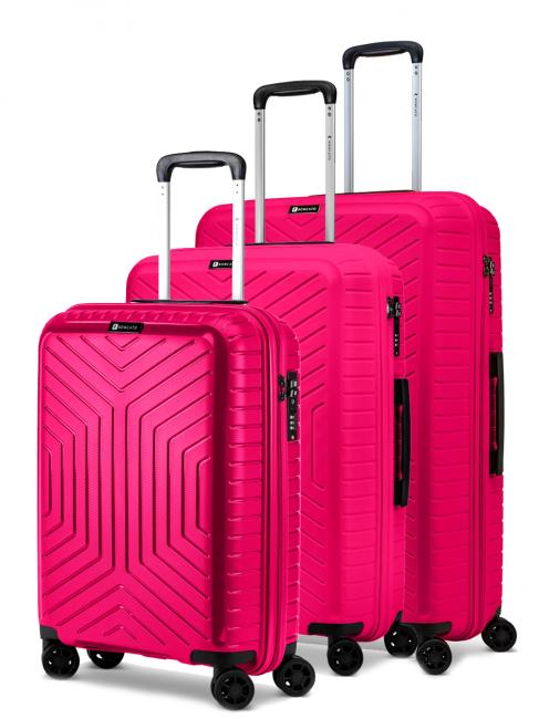 R RONCATO HEXA Set mit 3 Trolleys: Kabine + mittel + groß Fuchsie - Trolleyset