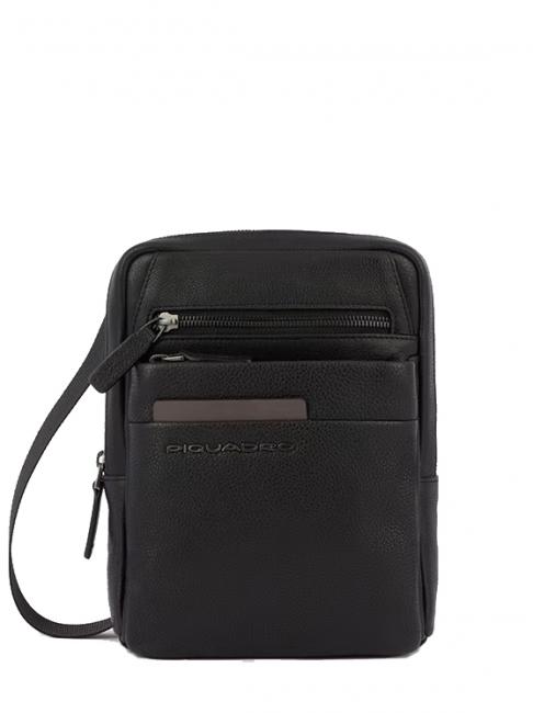 PIQUADRO PAAVO iPad Mini-Tasche aus Leder Schwarz - Umhängetaschen Herren