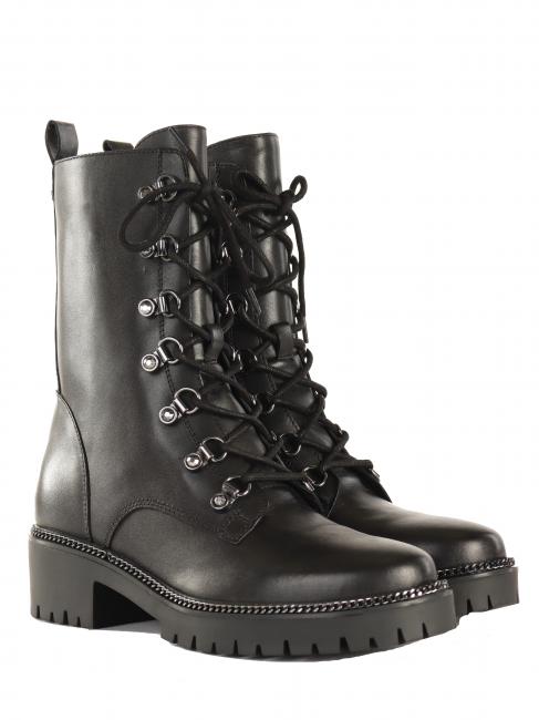 GUESS ICCON Stiefeletten aus Leder SCHWARZ - Damenschuhe