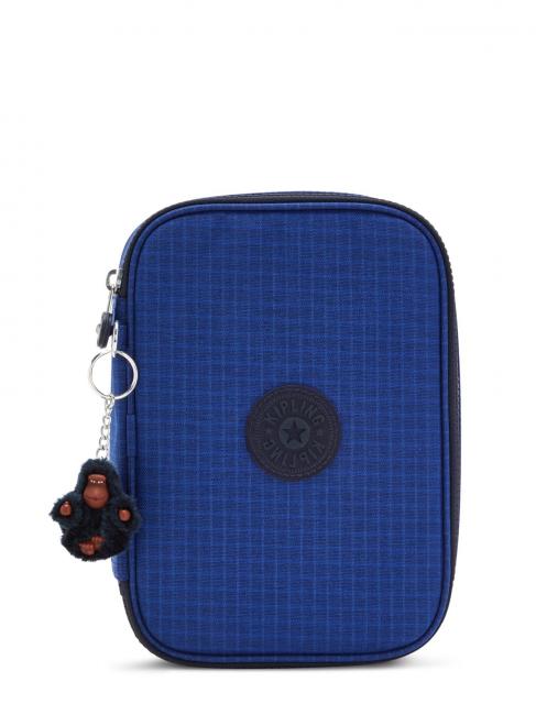 KIPLING 100 PENS Großes Federmäppchen für Kinder Worker Blue Ribstop - Etuis und Zubehör