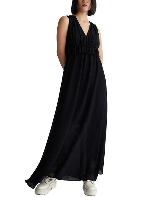LIUJO CREPÊ Langes Kleid aus Crêpe SCHWARZ - Damenkleider