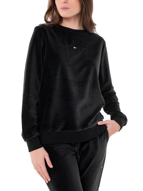 TOMMY HILFIGER HWK VELOUR Home-Sweatshirt mit Rundhalsausschnitt Schwarz - Sweatshirts Damen