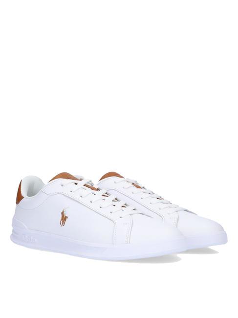 RALPH LAUREN LONGWOOD Niedrige Turnschuhe aus Leder weiß/braun - Schuhe Unisex