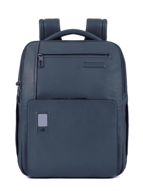 PIQUADRO AKRON Anti-Diebstahl-Lederrucksack, 15,6-Zoll-PC-Halterung Blau - PC-Rucksäcke