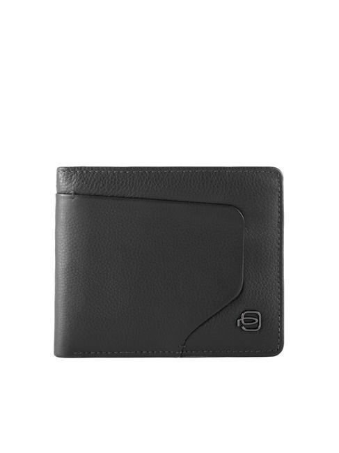 PIQUADRO AKRON Geldbörse mit abnehmbarem Dokumentenhalter Schwarz - Brieftaschen Herren