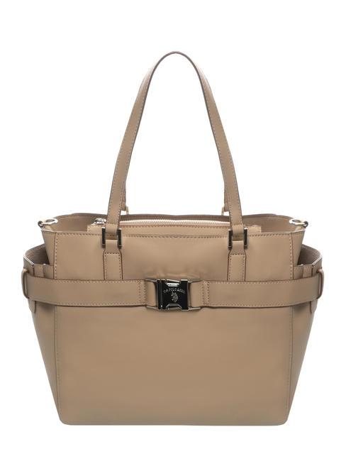 U.S. POLO ASSN. CRAFT Starre Einkaufstasche Beige - Damentaschen