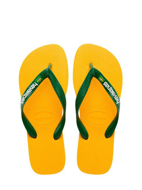 HAVAIANAS BRASIL LOGO Flip-Flops für Herren Knallgelb - Schuhe Unisex