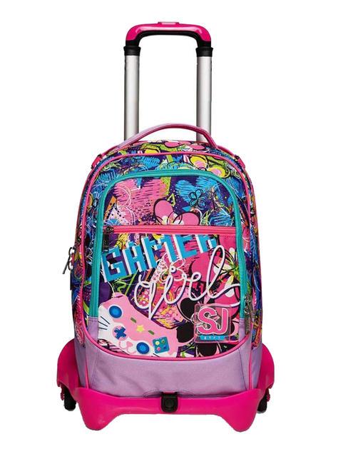 SJGANG GLEAMLED GIRL JACK Trolley-Rucksack 3 in 1, abnehmbar Kakteenblüte - Rucksäcke mit Trolleyfunktion