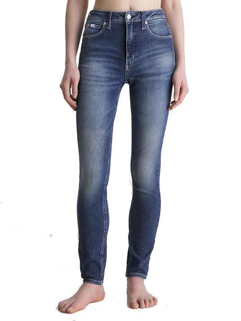 CALVIN KLEIN CK JEANS HIGH RISE Röhrenjeans dunkler Denim - Damenjeans