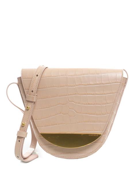 COCCINELLE JOSEPHINE Croco Shiny Soft Mini-Umhängetasche aus Leder neues Rosa - Damentaschen