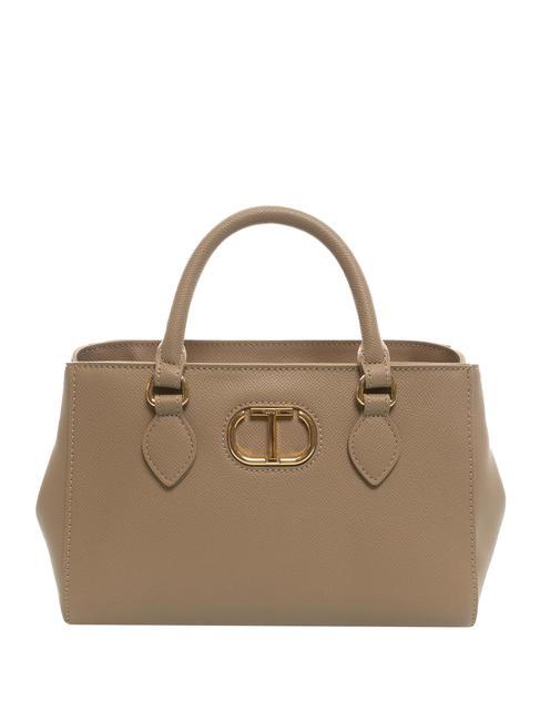 TWINSET OVAL T Handtasche mit Schultergurt helles Taupe - Damentaschen